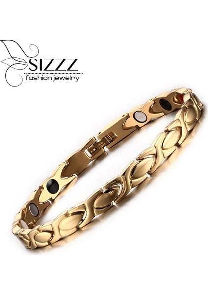 Titanyum Çelik Takı Manyetik Sağlık Bakım Bilezik Titanyum Çelik Bilezik Anti-Yorgunluk (Yurt Dışından)