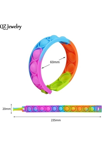 23,5 cm Tarzı No.3 Boyutu 1 Adet Fidget Oyuncaklar Duyusal Bilezik Dekompresyon Bileklik Anti Stres Rahatlatıcı Fidget Kabarcık Bilezik Bileklik Yetişkin Çocuklar Için Hediyeler (Yurt Dışından)