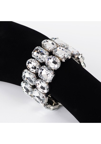 4 Altın Aınameısı Moda Kadınlar Kristal Düğün Bilezik ve Bilezikler Tam Parlak Rhinestone Gelin Aşk Charm Link Zinciri Bilezik Takı (Yurt Dışından)