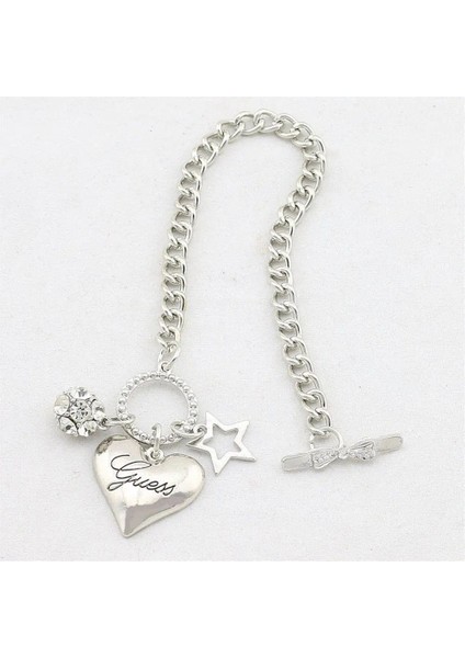 Çok Katmanlı Kolye Pentagram Kalp Bilezik Kristal Zincir Moda Kadınlar Vahşi Basit Sevgililer Günü Hediyesi Düz Renk Tüm Maç Kristal Bilezikler (Yurt Dışından)