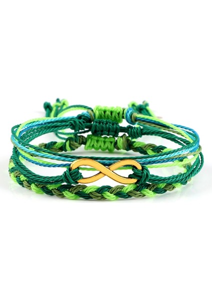 2'yi Ayarla 3 Adet Kadınlar Şanslı Dize Bilezik Hayat Ağacı Infinity Om Sembolü Dalga Charm Erkekler Için El Yapımı Yeşil Örgülü Halat Bilezikler Takı (Yurt Dışından) fiyatları