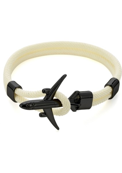 Siyah Beyaz Moda Uçak Bilezik Erkekler Kadınlar Için 4mm Milan Halat Braclet Kırmızı Siyah Açık Kurtarma Survival Braslet Lover Pulseras Için Hediye (Yurt Dışından)