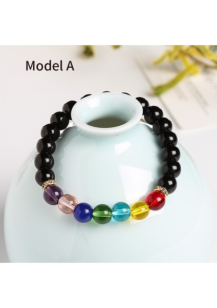 Model A Jd 7 Çakra Bilezik ve Bilezik Erkekler Şifa Dengesi Reiki Buda Namaz Erkekler Kadınlar Için Taş Boncuklu Yoga Çakra Bilezik (Yurt Dışından)