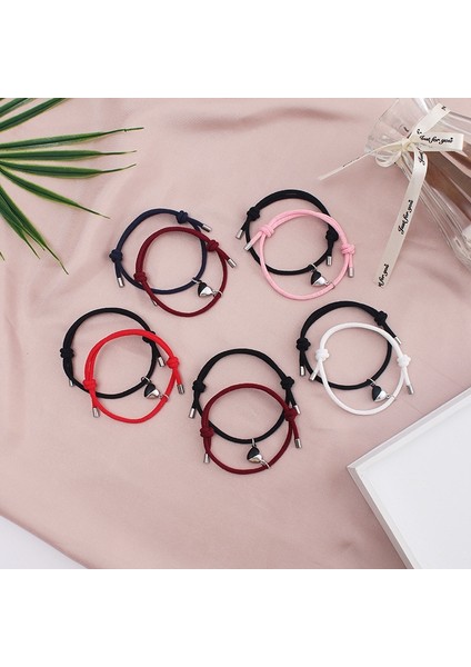 Kırmızı 3mm Milan Halat Çift Bilezik Yin Yang Aşk Kalp Mıknatıs Braclet Ayarlanabilir Romantik Örgülü Dize Eşleştirilmiş Braslet Takı Hediye (Yurt Dışından) fiyatları