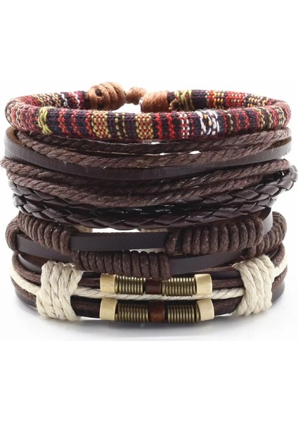 Stil 4 Çok Katmanlı Retro Et Akçaağaç Yaprağı Tüy Kafatası Kanat Charm Erkekler Kadınlar Için Deri Bilezikler Femme Homme Erkek Takı Sıcak Satış (Yurt Dışından)