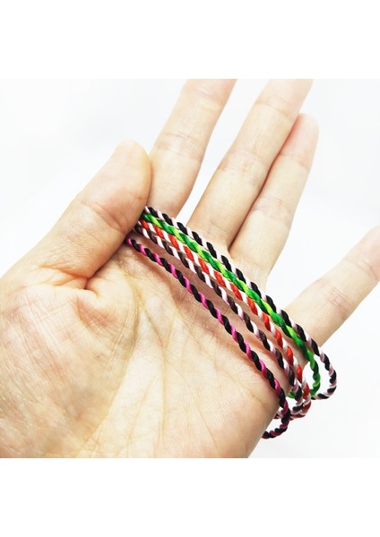 S17-19CM Stili 5 Adet Rastgele Aızhcraft 17 Renk Çift Renkli Tibet Budist Aşk Şanslı Charm Bilezik ve Halhal Kadın Erkek Halat Takı Himalaya Hediye (Yurt Dışından)