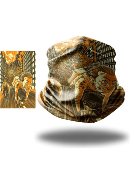 Xbyc 6513 Bandana - Sarı Turuncu Kahverengi