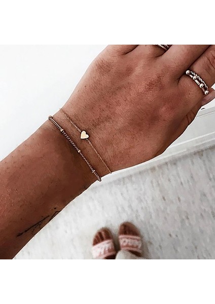 NO.83107 Beden Kadın Bilezik Seti Boho Mücevher Kabuk Kaplumbağa Yaprağı Boncuk Zincir Deri Çok Katmanlı Bilezik Charm Lady Altın Takı Hediye (Yurt Dışından)
