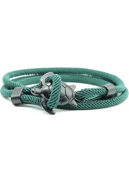 Zenciboynuzluyeşil Moda Paracord Bilezikler Erkek Kadın Yaratıcı Kaplumbağa Kuyruğu Hayvan Braslet Ayarlanabilir Makrom Braclet Rahat Takı Aksesuarları (Yurt Dışından)