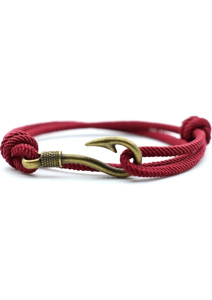 Şarap Altın Antik Altın Gümüş Balık Kancası Bilezik Erkekler Kadınlar Ayarlanabilir Halat Zincir Viking Denizcilik Denizci Çapa Braclet Bohemia Takı Bff (Yurt Dışından)