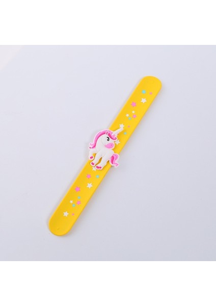 No.1 Boyutu Çocuk Çocuk Kız Erkek Yıldız Baskı Renkli Unicorn Bileklik Esnek Wrap Tokat Bilezik Hayvan Enfant Bileklik Hediye Şekeri (Yurt Dışından)