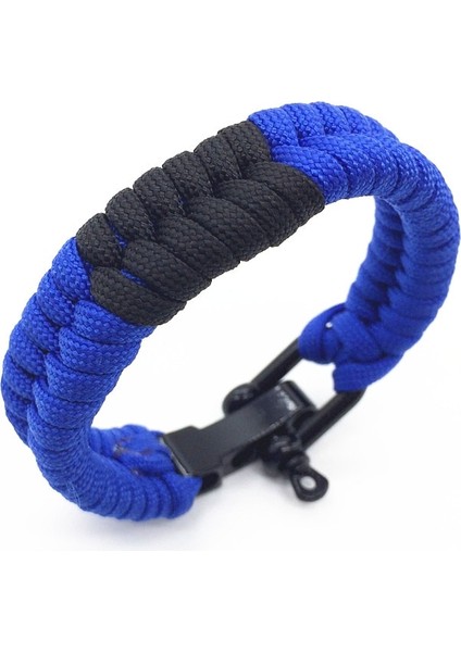 Mavi Siyah Ayarlanabilir Köstek Brezilyalı Jiu-Jitsu Balık Kuyruğu Örgüsü Hayatta Kalma Bilezik Moda Kemer Rütbe Paracord Bilezik (Yurt Dışından)