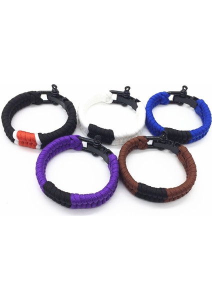 Mavi Siyah Ayarlanabilir Köstek Brezilyalı Jiu-Jitsu Balık Kuyruğu Örgüsü Hayatta Kalma Bilezik Moda Kemer Rütbe Paracord Bilezik (Yurt Dışından) fiyatları