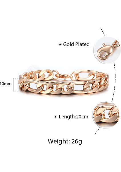 CB40 20C Rose Gold Bilezik Kadın Erkek Kaldırmak Salyangoz Tilki Kuyruğu Venedik Link Zincirleri Bayan Erkek Bilezikler Moda Hediye Cbb1 Için Dolgulu (Yurt Dışından)