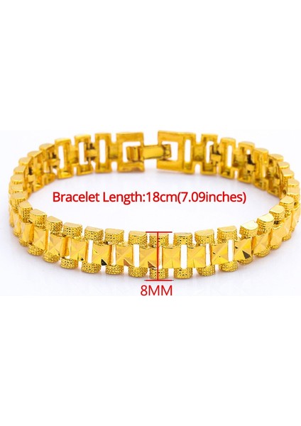 SL166AG Tıknaz Erkek El Zinciri Bilezikler Erkek Bijoux Goldsilver Renk Zincir Bağlantı Bilezik Erkekler Için Takı Pulseira Masculina (Yurt Dışından)
