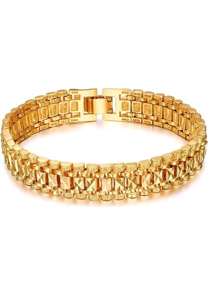 SL166AG Tıknaz Erkek El Zinciri Bilezikler Erkek Bijoux Goldsilver Renk Zincir Bağlantı Bilezik Erkekler Için Takı Pulseira Masculina (Yurt Dışından) fiyatları