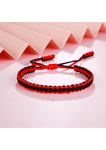 Kırmızı Renkli Tibet Budist El Yapımı Bilezikler Iyi Şanslı Kırmızı Siyah Gökkuşağı Ipliği Örgülü Charm Bilezik ve Kadın Erkek Için Bileklik (Yurt Dışından) fiyatları