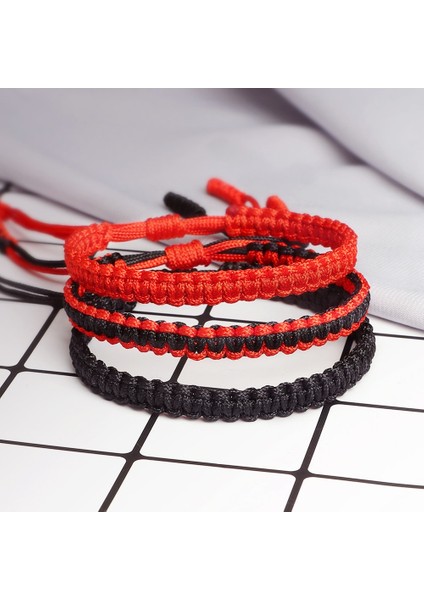 Kırmızı Renkli Tibet Budist El Yapımı Bilezikler Iyi Şanslı Kırmızı Siyah Gökkuşağı Ipliği Örgülü Charm Bilezik ve Kadın Erkek Için Bileklik (Yurt Dışından) modelleri