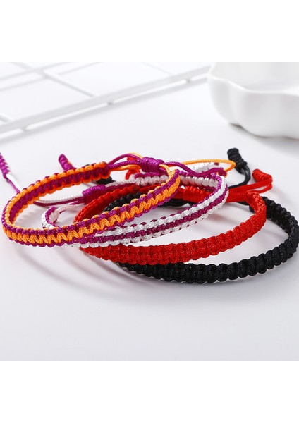 Kırmızı Renkli Tibet Budist El Yapımı Bilezikler Iyi Şanslı Kırmızı Siyah Gökkuşağı Ipliği Örgülü Charm Bilezik ve Kadın Erkek Için Bileklik (Yurt Dışından) fırsatları