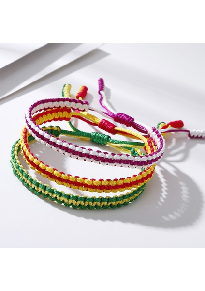 Kırmızı Renkli Tibet Budist El Yapımı Bilezikler Iyi Şanslı Kırmızı Siyah Gökkuşağı Ipliği Örgülü Charm Bilezik ve Kadın Erkek Için Bileklik (Yurt Dışından) indirimleri