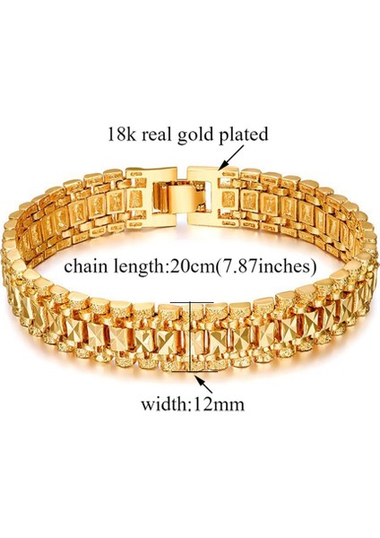 SL166AG Tıknaz Erkek El Zinciri Bilezikler Erkek Bijoux Goldsilver Renk Zincir Bağlantı Bilezik Erkekler Için Takı Pulseira Masculina (Yurt Dışından) fırsatları