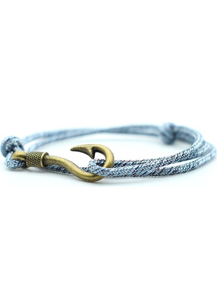 Mavi Altın Antik Altın Gümüş Balık Kancası Bilezik Erkekler Kadınlar Ayarlanabilir Halat Zincir Viking Denizcilik Denizci Çapa Braclet Bohemia Takı Bff (Yurt Dışından)