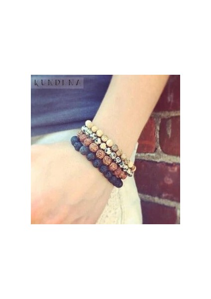 16.5cm Tarzı Resim Olarak Doğal Resim ve Dalmaçyalı J-Asper Lava Taşı Rudraksha Tohum Bileklik Seti Istifleme Bilezikler Unisex Doğal Boncuklu Bilezik Seti (Yurt Dışından) fiyatları