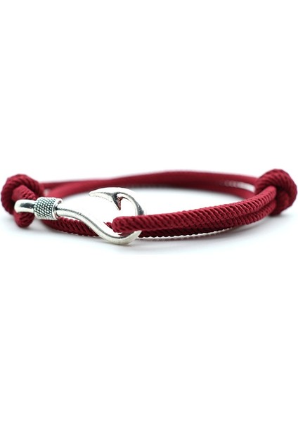 Şarap Gümüş Antik Altın Gümüş Balık Kancası Bilezik Erkekler Kadınlar Ayarlanabilir Halat Zincir Viking Denizcilik Denizci Çapa Braclet Bohemia Takı Bff (Yurt Dışından)