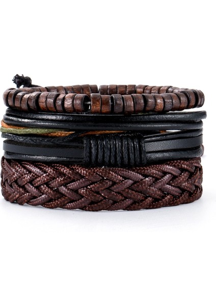 Ayarlanabilir Stil A24 Et Örgülü Wrap Deri Kadınlar Için Bilezikler Vintage Infinity Hayat Ağacı El Yapımı Charm Ahşap Boncuklar Etnik Kabile Bileklikleri (Yurt Dışından) fırsatları