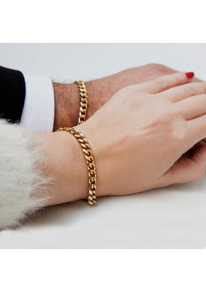 23CM 9 Inç Tarzı Gümüş 9mm Küba Link Zinciri Bilezik Erkekler Kadınlar Çiftler Için Paslanmaz Çelik Bileklikler Boyfreind Kocalarına 3mm (Yurt Dışından) modelleri