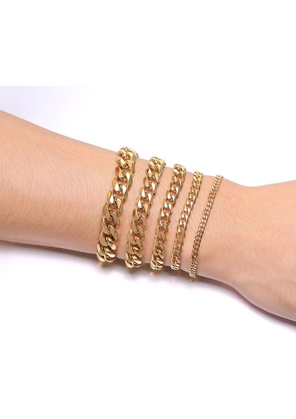 23CM 9 Inç Tarzı Gümüş 9mm Küba Link Zinciri Bilezik Erkekler Kadınlar Çiftler Için Paslanmaz Çelik Bileklikler Boyfreind Kocalarına 3mm (Yurt Dışından) fırsatları