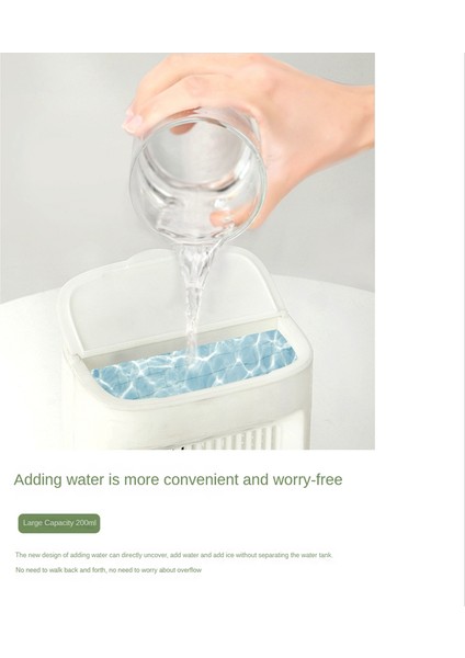 Taşınabilir Mini Klima Fanı USB Su Su Buharlı Vantilatör Kişisel Hava Soğutma Fanı Masaüstü Nemlendirme Fanı (Yurt Dışından)