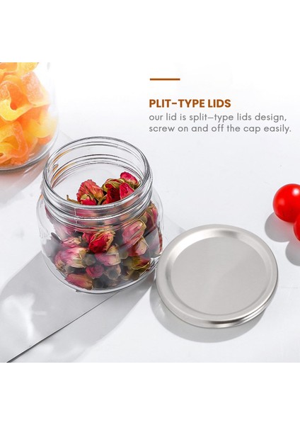 70MM Konserve Kapakları Kavanoz Bölünmüş Tip Kapaklar Yeniden Kullanılabilir Sızdırmaz Depolama Katı Kapaklar Metal Konserve Kavanoz Kapakları (Gümüş, 192) (Yurt Dışından) fiyatları