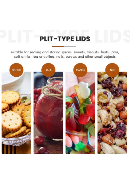 70MM Konserve Kapakları Kavanoz Bölünmüş Tip Kapaklar Yeniden Kullanılabilir Sızdırmaz Depolama Katı Kapaklar Metal Konserve Kavanoz Kapakları (Gümüş, 192) (Yurt Dışından) modelleri