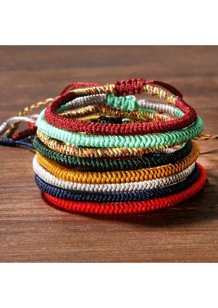No.9 Boyutu Ay Kız Yeni Moda Tibet Budist Şanslı Sevgilisi Bilezik Erkekler Kadınlar Düğümlü El Yapımı Buda Charm Bilezikler Hediye (Yurt Dışından)