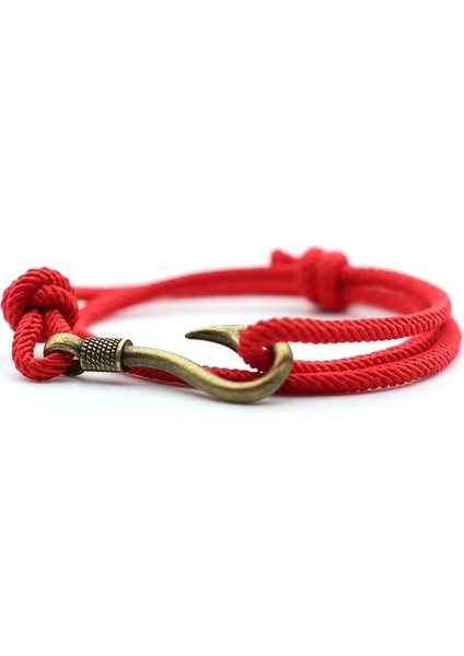 Kızıl Altın Antik Altın Gümüş Balık Kancası Bilezik Erkekler Kadınlar Ayarlanabilir Halat Zincir Viking Denizcilik Denizci Çapa Braclet Bohemia Takı Bff (Yurt Dışından)