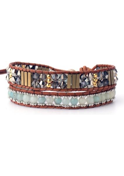 Kadınlar Strand Bilezik High End Ite Taş Kristal Vintage Wrap Bilezikler Manşet Bileklik Takı (Yurt Dışından)