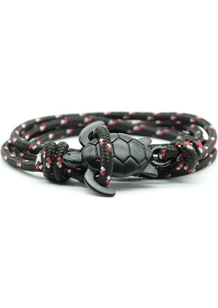 Siyah Moda El Yapımı Paracord Deniz Kaplumbağası Bilezik Charm Çok Katmanlı Halat Viking Erkekler Kadınlar Için Braclet Bileklik Takı Pulseira (Yurt Dışından)