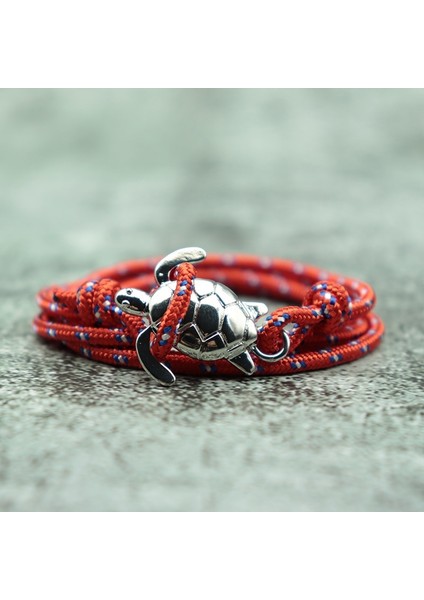 Siyah Moda El Yapımı Paracord Deniz Kaplumbağası Bilezik Charm Çok Katmanlı Halat Viking Erkekler Kadınlar Için Braclet Bileklik Takı Pulseira (Yurt Dışından)
