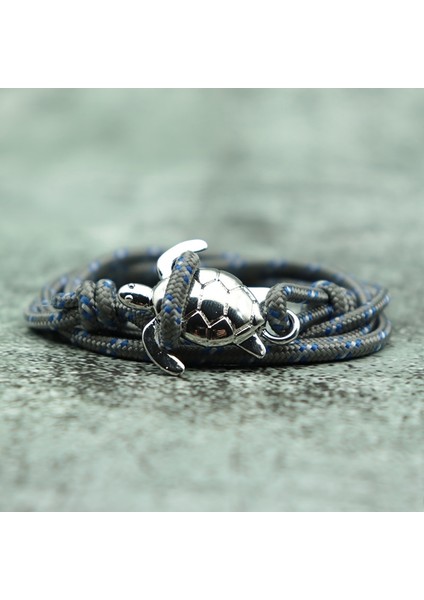 Siyah Moda El Yapımı Paracord Deniz Kaplumbağası Bilezik Charm Çok Katmanlı Halat Viking Erkekler Kadınlar Için Braclet Bileklik Takı Pulseira (Yurt Dışından)