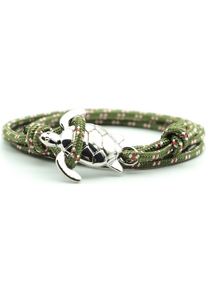 Siyah Moda El Yapımı Paracord Deniz Kaplumbağası Bilezik Charm Çok Katmanlı Halat Viking Erkekler Kadınlar Için Braclet Bileklik Takı Pulseira (Yurt Dışından)