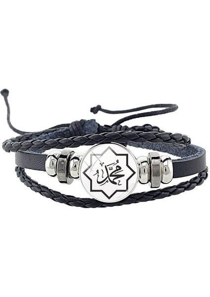 NT425 Joınbeauty Islam Müslümanlar Allah Bilezik Erkekler Bilezik Siyah Bilezik Erkekler Şanslı Takı Hediye Için Boy NT400 (Yurt Dışından)