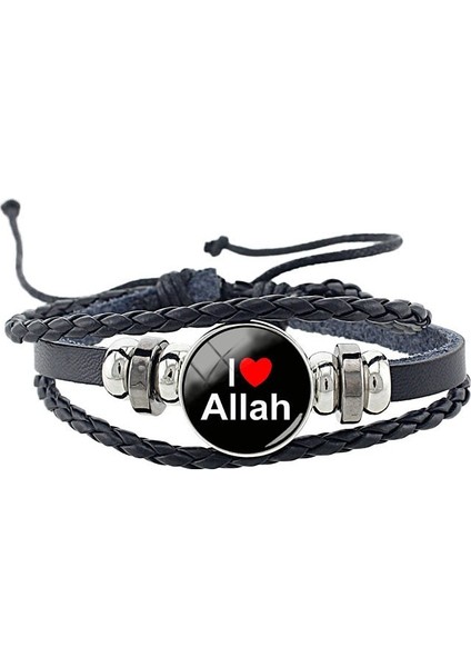 NT425 Joınbeauty Islam Müslümanlar Allah Bilezik Erkekler Bilezik Siyah Bilezik Erkekler Şanslı Takı Hediye Için Boy NT400 (Yurt Dışından)