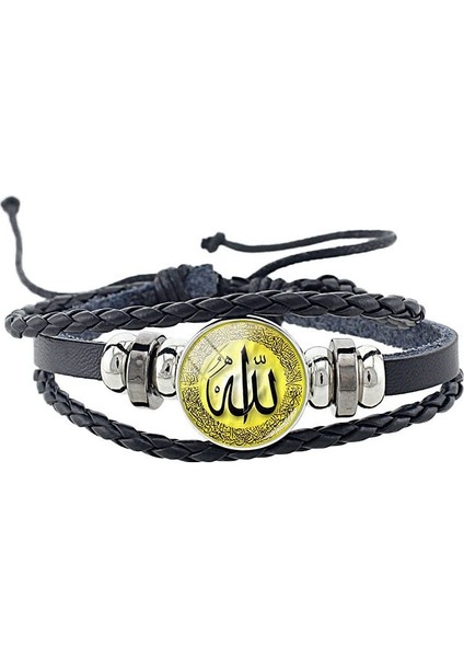 NT425 Joınbeauty Islam Müslümanlar Allah Bilezik Erkekler Bilezik Siyah Bilezik Erkekler Şanslı Takı Hediye Için Boy NT400 (Yurt Dışından)