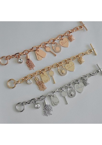 17.5cm Tarzı Altın Püsküller Kalp Böceği Charm Bilezikler Kadınlar Için Bilezik Altın Renk Bilezik Avusturyalı Kristal Zincir Pulseras (Yurt Dışından) fırsatları