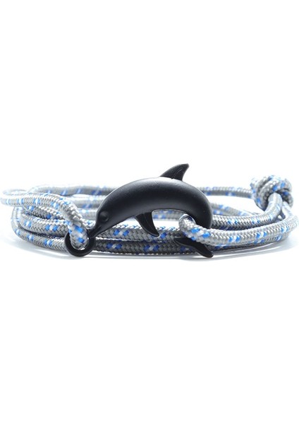 Boz Punk El Yapımı Çok Katmanlı Bilezik Charms Deniz Yunus Viking Erkekler Için Braclet Bileklik Paraşüt Halat Takı Pulserira (Yurt Dışından)