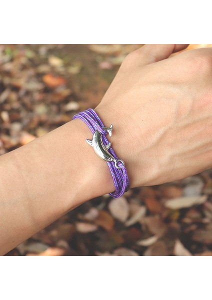 Boz Punk El Yapımı Çok Katmanlı Bilezik Charms Deniz Yunus Viking Erkekler Için Braclet Bileklik Paraşüt Halat Takı Pulserira (Yurt Dışından) modelleri