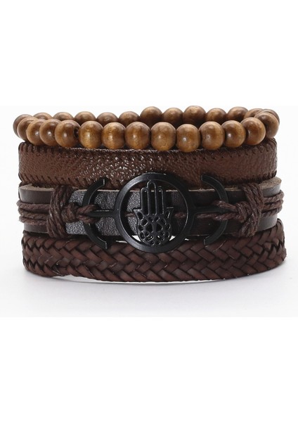 Stil 5 Yeni Varış Et Vintage Bronz Tüy Yarasa Kafatası Taarm Deri Kadın Bilezikler Erkekler Femme Homme Erkek Takı (Yurt Dışından)