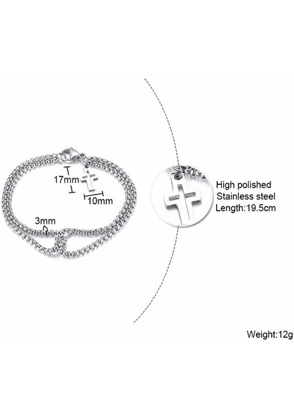 22CM Tarzı Siyah Yeşil Erkekler Paslanmaz Çelik Istakoz Pençe Toka Kapatma Için Çapraz Charms Bilezik ile Çift Strand Rolo Zinciri (Yurt Dışından) modelleri