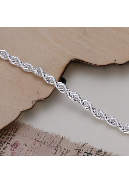 H096 Gümüş Renk Zincir Zarif Bükülmüş Bilezik Moda Çekicilik Zinciri Kadın Erkek Katı Düğün Sevimli Basit Modeller Takı, H207 (Yurt Dışından) modelleri